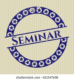 Seminar rubber stamp with grunge texture