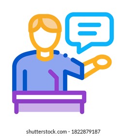 seminar speaker icon vector. seminar speaker sign. color symbol illustration