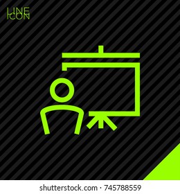 seminar and training board line vector icon