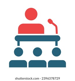 Seminar Vector Glyph Two Color Icons For Personal And Commercial Use.
