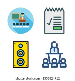 seminar vector icon set