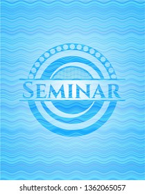Seminar water wave badge background.