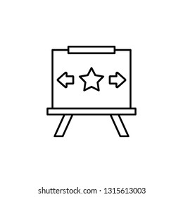 seminar, whiteboard, arrow icon. Element of marketing for mobile concept and web apps icon. Thin line icon for website design and development, app development. Premium icon