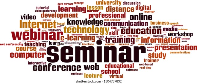 Seminar word cloud concept. Vector illustration