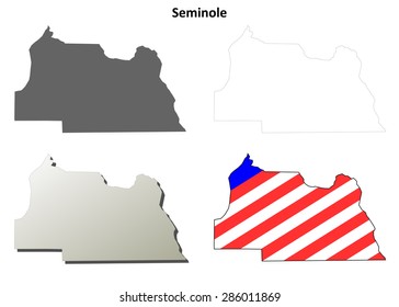 Seminole County (Florida) Outline Map Set