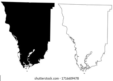 Seminole County, Georgia (U.S. county, United States of America,USA, U.S., US) map vector illustration, scribble sketch Seminole map