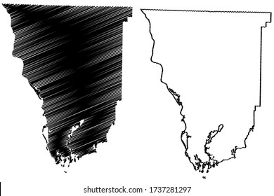 Seminole County, Georgia (U.S. county, United States of America,USA, U.S., US) map vector illustration, scribble sketch Seminole map