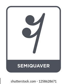 semiquaver icon vector on white background, semiquaver trendy filled icons from Music and media collection, semiquaver simple element illustration