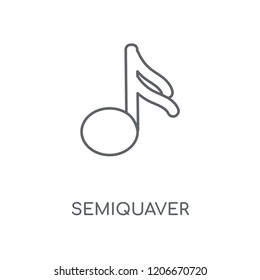Semiquaver linear icon. Semiquaver concept stroke symbol design. Thin graphic elements vector illustration, outline pattern on a white background, eps 10.