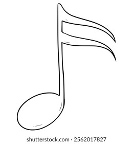 semiquaver music sign illustration hand drawn outline vector