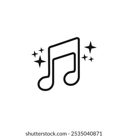 semiquaver note icon Isolated flat vector in outline