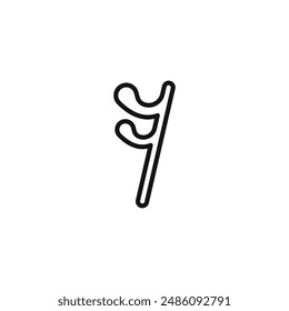 semiquaver note icon logo sign vector outline