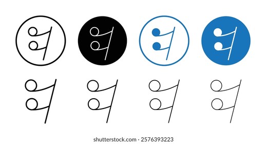 semiquaver note icon logo sign set vector outline