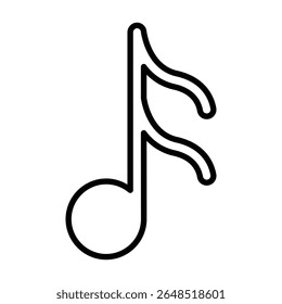 ícone de nota do semiquaver Marca de logotipo isolada da estrutura de tópicos