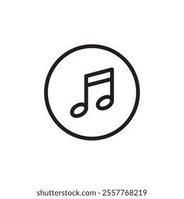 semiquaver note icon Outline vector for web ui