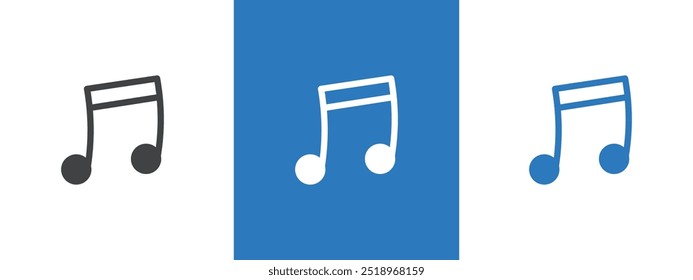 semiquaver note icon thin line illustration