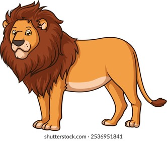 Semi-realistic african lion vector illustration