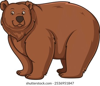 Semi-realistic brown bear vector illustration