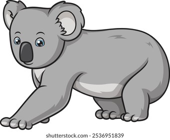 Semirrealista koala olhando ilustração vetor adorável