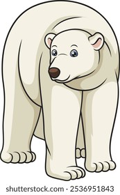 Halbrealistische Vektorgrafik des Eisbären