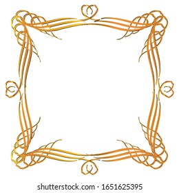 semi-solid classical decorative rule. Gorgeous golden frame. Background material, border.