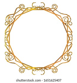 semi-solid classical decorative rule. Gorgeous golden frame. Background material, border.