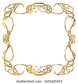 semi-solid classical decorative rule. Gorgeous golden frame. Background material, border.