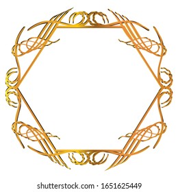 semi-solid classical decorative rule. Gorgeous golden frame. Background material, border.