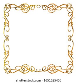 semi-solid classical decorative rule. Gorgeous golden frame. Background material, border.