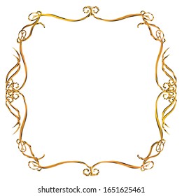 semi-solid classical decorative rule. Gorgeous golden frame. Background material, border.