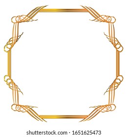 semi-solid classical decorative rule. Gorgeous golden frame. Background material, border.