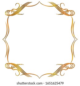 semi-solid classical decorative rule. Gorgeous golden frame. Background material, border.