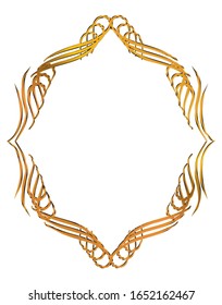 semi-solid classical decorative rule. Gorgeous golden frame. Background material, border.