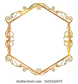 regla decorativa clásica semisólida. Magnífico marco dorado. Material de fondo, frontera.
