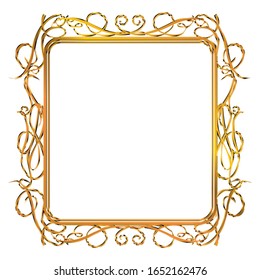 semi-solid classical decorative rule. Gorgeous golden frame. Background material, border.