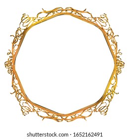 semi-solid classical decorative rule. Gorgeous golden frame. Background material, border.