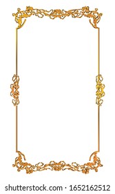 semi-solid classical decorative rule. Gorgeous golden frame. Background material, border.