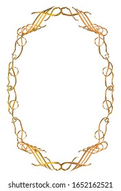semi-solid classical decorative rule. Gorgeous golden frame. Background material, border.
