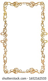 semi-solid classical decorative rule. Gorgeous golden frame. Background material, border.