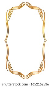 semi-solid classical decorative rule. Gorgeous golden frame. Background material, border.