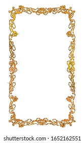 semi-solid classical decorative rule. Gorgeous golden frame. Background material, border.