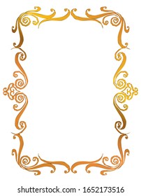 regla decorativa clásica semisólida. Magnífico marco dorado. Material de fondo, frontera.