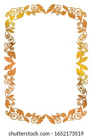 semi-solid classical decorative rule. Gorgeous golden frame. Background material, border.