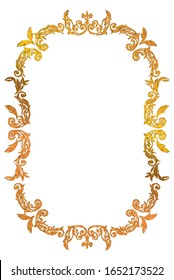 regla decorativa clásica semisólida. Magnífico marco dorado. Material de fondo, frontera.