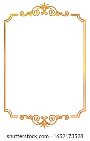 semi-solid classical decorative rule. Gorgeous golden frame. Background material, border.