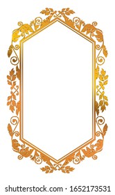 halbfeste klassische Dekorationsregel. Herrlicher goldener Rahmen. Hintergrundmaterial, Grenze.