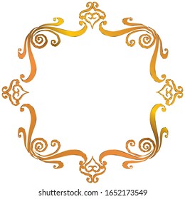 semi-solid classical decorative rule. Gorgeous golden frame. Background material, border.