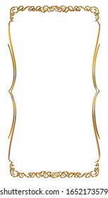 semi-solid classical decorative rule. Gorgeous golden frame. Background material, border.