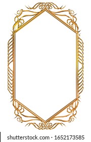 semi-solid classical decorative rule. Gorgeous golden frame. Background material, border.