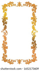 regla decorativa clásica semisólida. Magnífico marco dorado. Material de fondo, frontera.